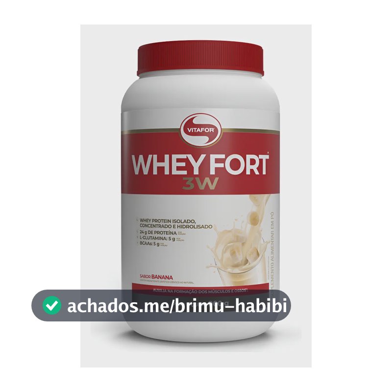 Whey Fort 3w Banana 900g Vitafor Banana