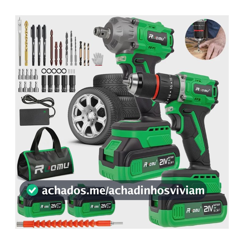 Kit Furadeira Parafusadeira Chave De Impacto Brushless