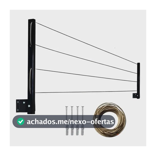 Varal Reforçado De Roupa 60 Kg Dobrável Para Parede Fortmaq