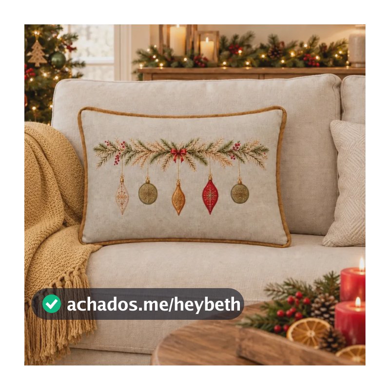 Capa Almofada Natal Linho Estampada Premium 50x50cm 30x50cm Dourado-escuro Enfeites Natal
