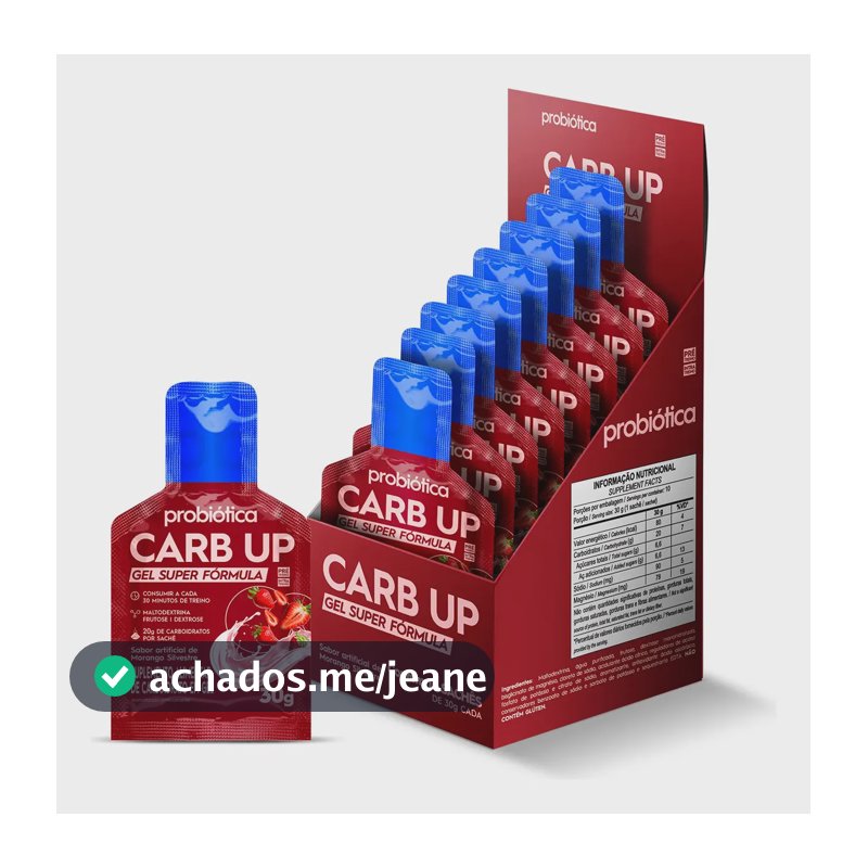 Whey protein Probiótica Carb up Super Fórmula em gel sabor Morango silvestre 10 un