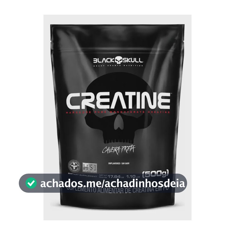 Creatina Monohidratada Pura Black Skull Pura - 100% Monoidratada Em Pó Sem Sabor X 500g