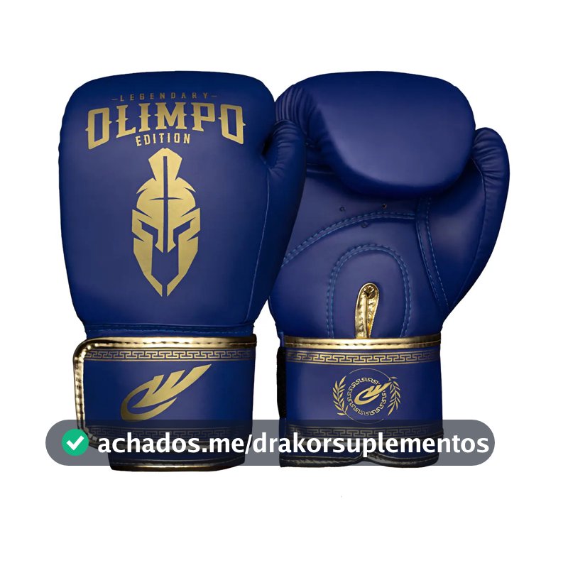 Luva De Boxe Muay Thai Kickboxing Olimpo Esportes Cor Azul Tamanho 16oz