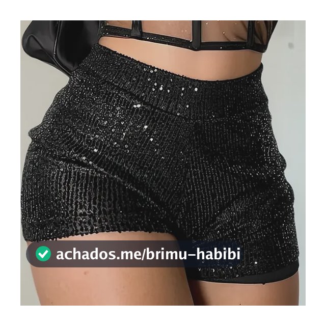 Short Feminino Paetê Brilho Lantejoula Blogueiras Festa