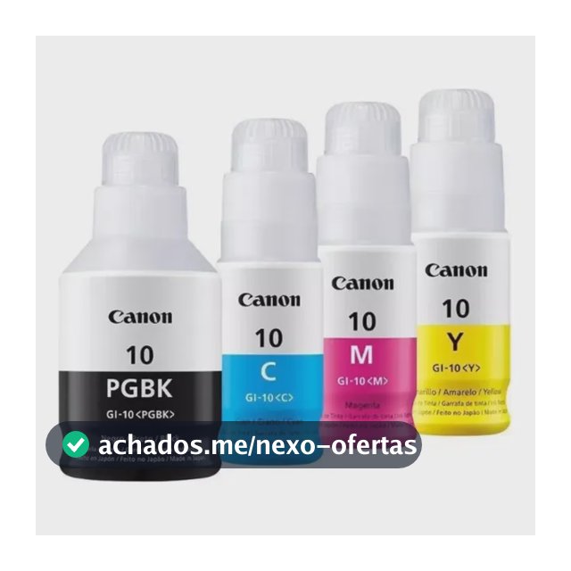 Kit 4 Tintas Canon Gi10 Original Para G5011 G6010 G7010 Preto/ciano/magenta/amarelo