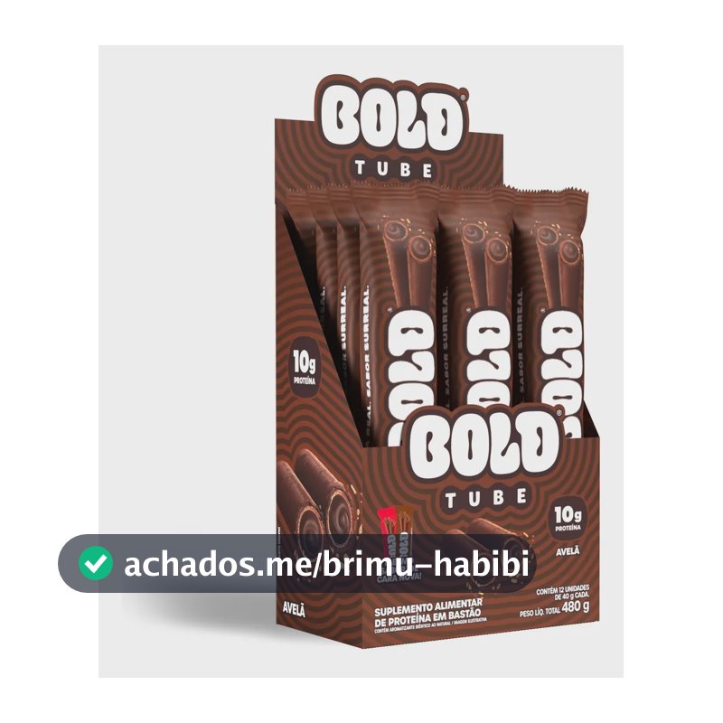 Bold Chocolate Proteico Tube Caixa 12 Unidades Sabor Avelã
