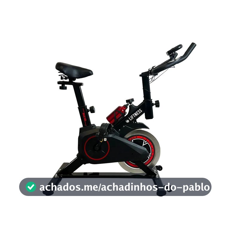 Bicicleta Ergométrica Spinning Liftness Preto 100kg Aço Carbono + Garrafa