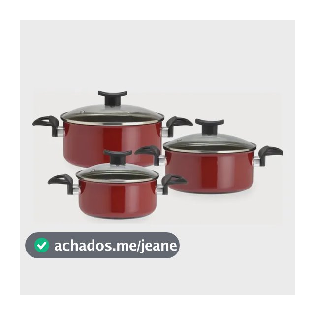 Jogo Panelas Indução Antiaderente Caçarola  6 Peças Premium Vermelho