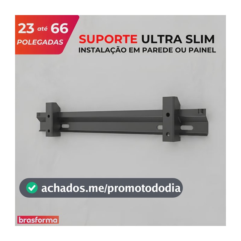 Suporte Para Tv De 23'' A 66'' Fixo Ultra Slim Parede Painel Preto
