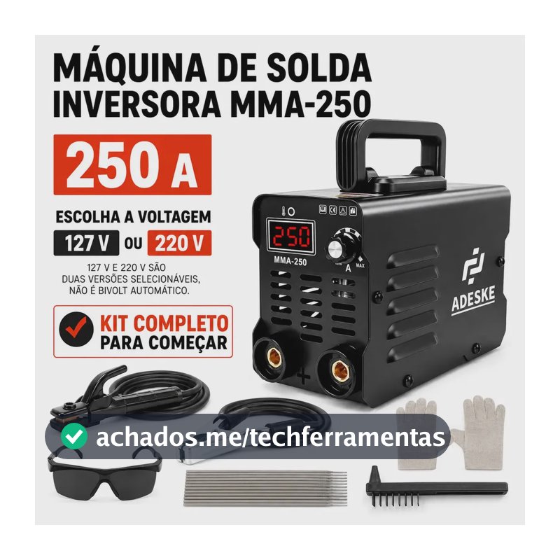 Máquina Solda Inversora 250a Mma Display Digital Portátil,4800W