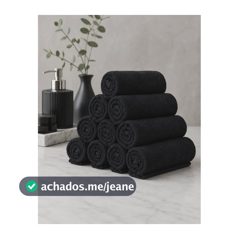 Kit 10 Toalhas De Rosto Salão De Beleza Barbearia Manicure Preto