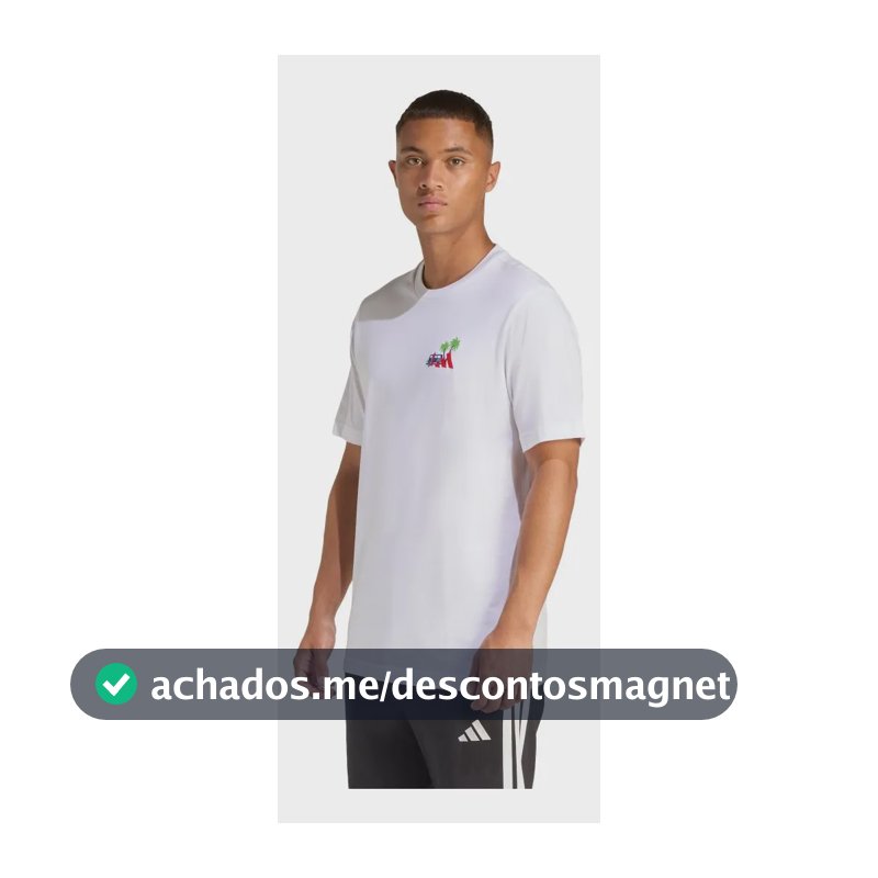 Camiseta Bordado Pequeno Estampa Surf adidas Branco / White M