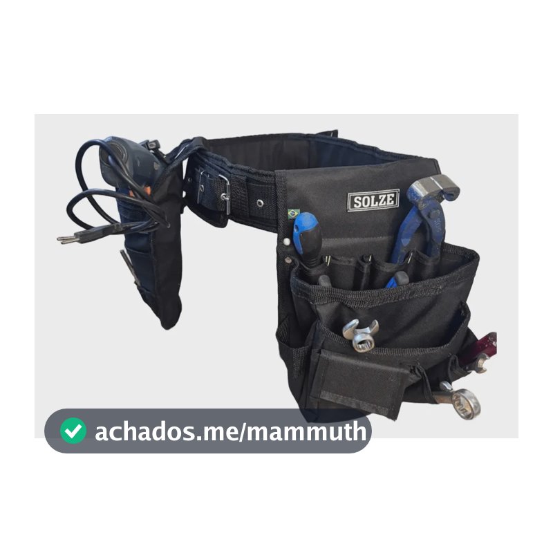 Cinto Duplo Preto Solze Porta Ferramentas, Parafusadeira Preto