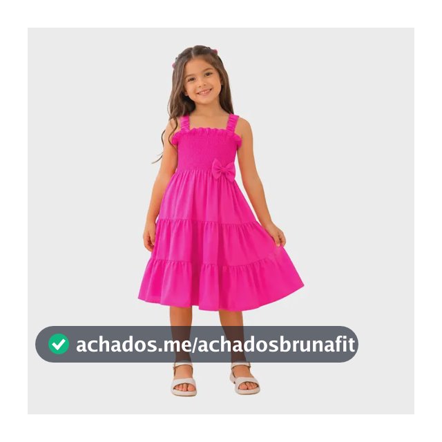 Vestido Infantil Midi Mr Modas Três Marias Com Laço
