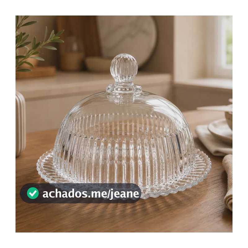 Queijeira De Cristal Com Tampa Império 20cm Wolff Incolor
