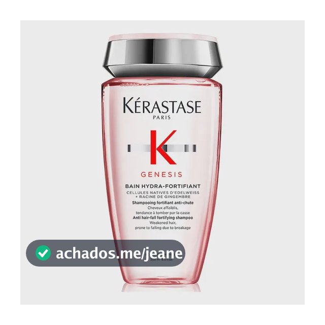 Shampoo Antiqueda Fortificante com Células Nativas de Edelweiss e Raiz de Gengibre para Cabelos Oleosos, Finos ou Normais, Genesis Bain Hydra-Fortifiant Kérastase, 250ml