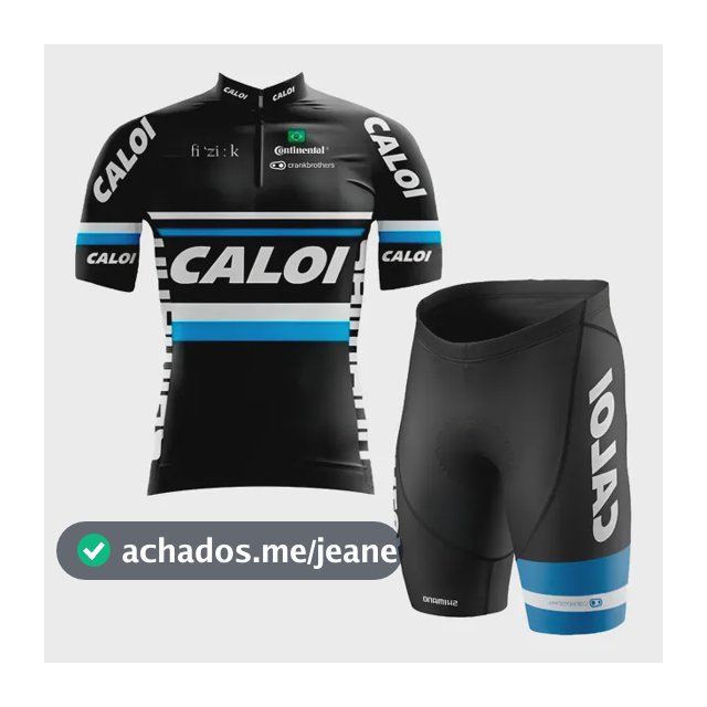 Conjunto Camisa Manga Curta E Bermuda Caloi Dry Fit Ciclismo