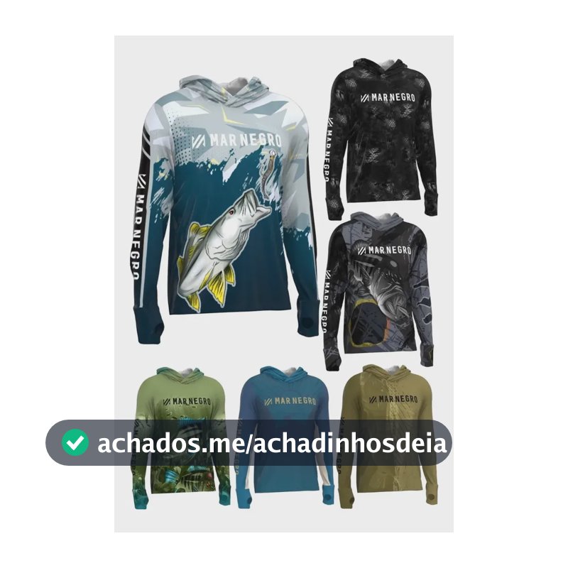 Camisa Pesca Mar Negro C/ Capuz Proteção Uv 50+ Todas Cores Snooke G1