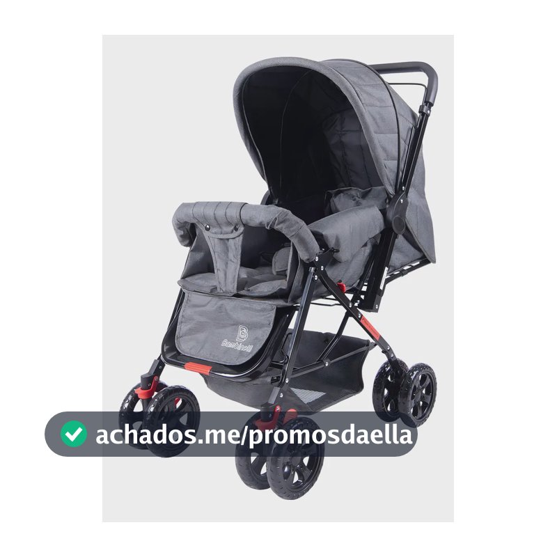 Carrinho de Bebê Passeio Bambinelli Fox Reclinável Preto 2023