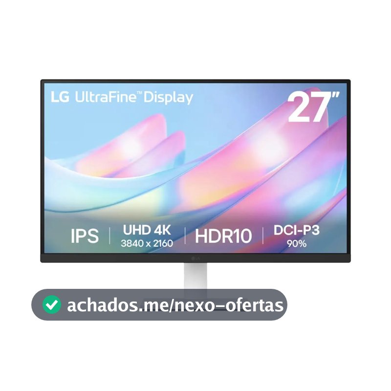 Monitor LG UltraFine - Tela IPS UHD 4K 27", HDR10, DCI-P3 90% , Dynamic Action Sync, Branco– 27US500
