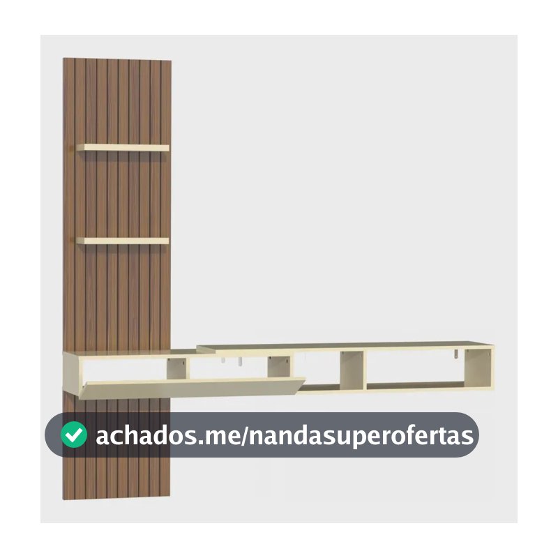 Painel Ripado Flex Tv Até 70-montagem Do Painel Ambos Lados Ocre