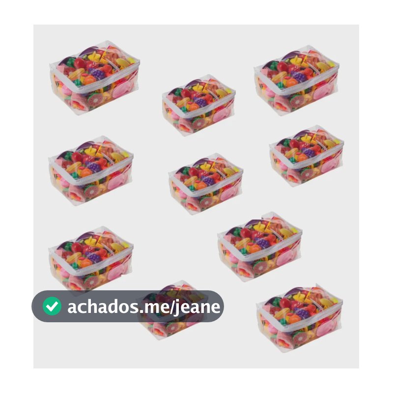 Kit 10 Saco Organizador Guarda Roupa Brinquedos C/ Ziper 100% Pvc