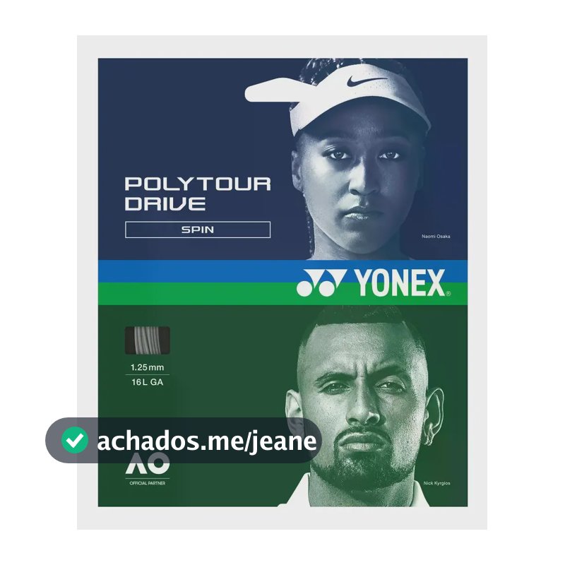Set De Cordas De Tênis Poly Tour Drive 1,25/16l Prateado 1.25 Mm Cinza