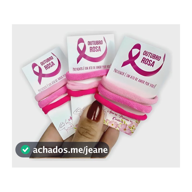 50 Kits Xuxinha Lembrancinha Outubro Rosa Tag Brinde Cliente