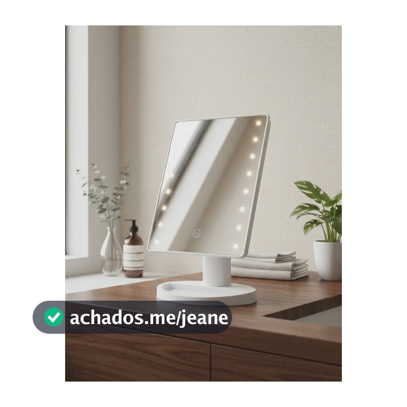 Espelho Iluminado Maquiagem 22cm Luz Led Branco