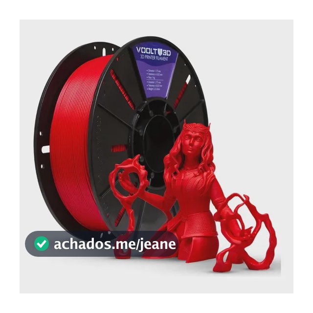 Filamento Pla Premium 1,75mm 1kg Voolt3d Vermelho Velvet