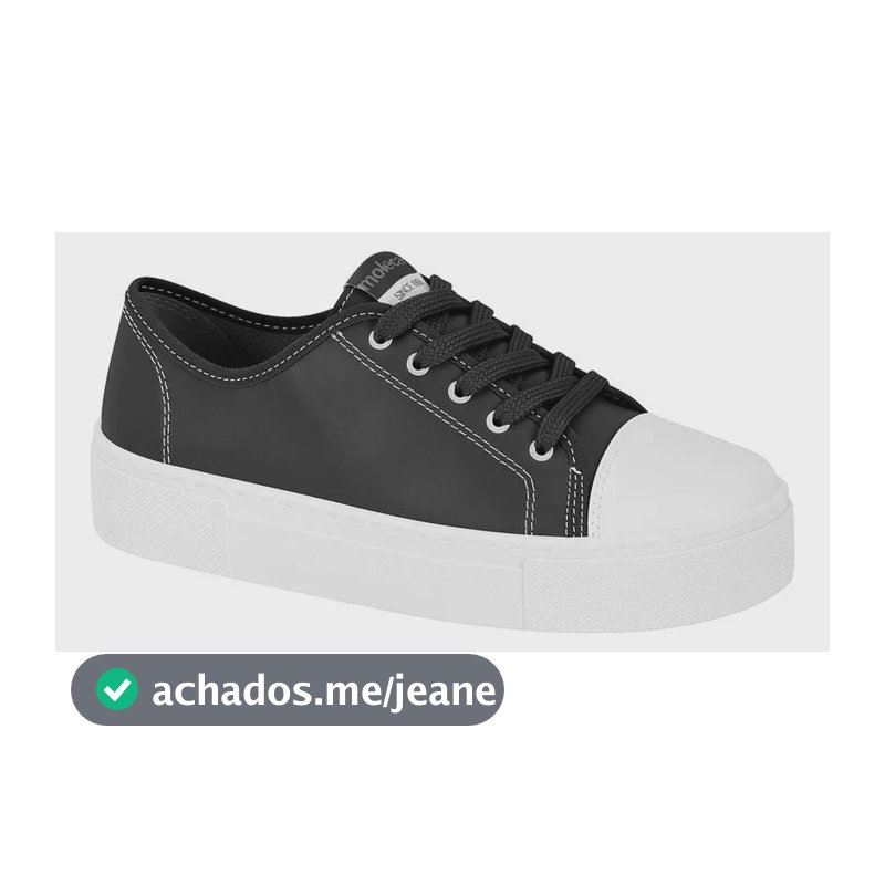 Tênis Moleca Feminino 5658-549 Preto/branco Geométrico 36 Br