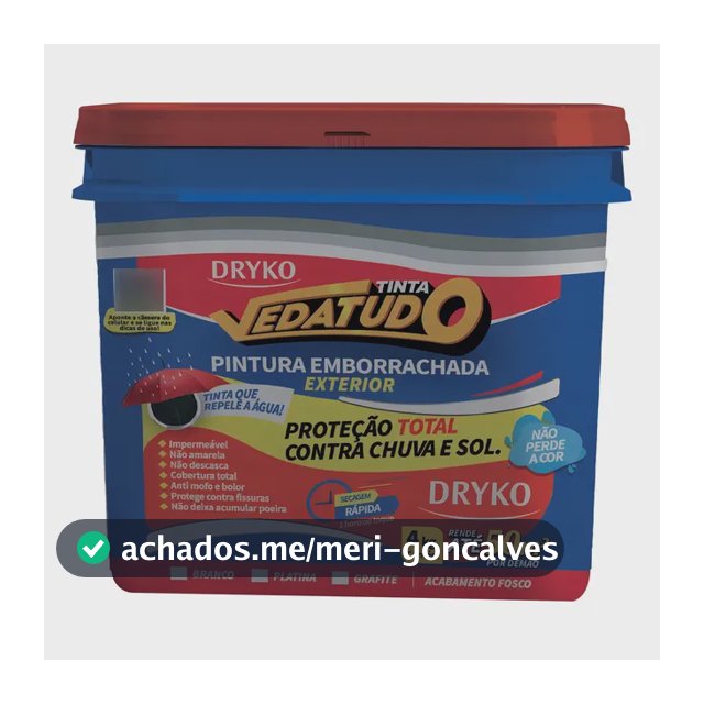 Tinta Emborrachada Vedatudo 4kg Branco Fosco Dryko