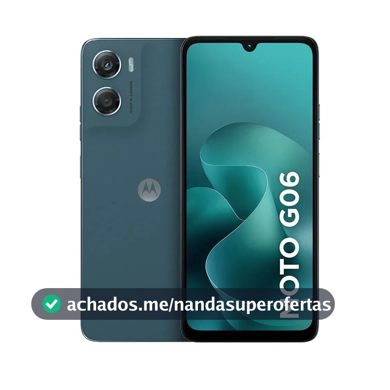 Smartphone Motorola Moto G06 - 64GB 4GB RAM + 8GB Ram Boost, Camera 50MP com AI, Bateria de 5200 mAh e Tela 6.9" - Azul Marinho