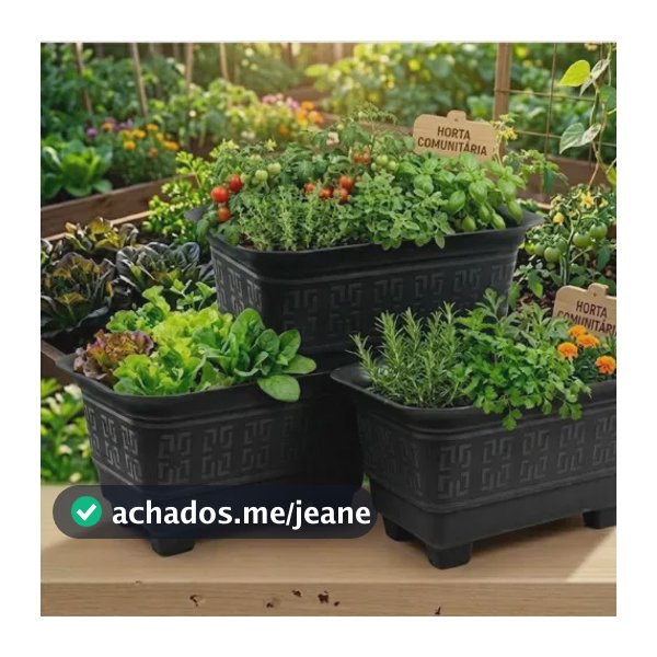 Kit 3 Vasos Jardineira 3,5 Litros Horta Vertical Floreira Preto Grego
