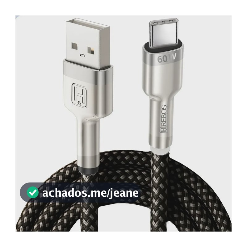Cabo Usb Carregador Celular Tipo C 2 Metros 100w Reforçado Prateado