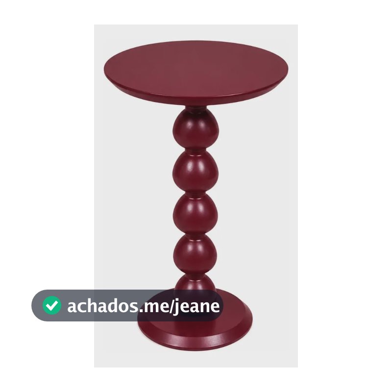 Mesa Lateral Em Madeira Maciça Poá Artemobili Vermelho Escuro