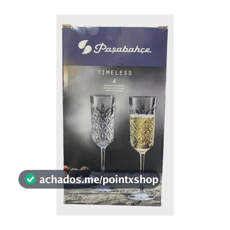 Jogo Taças Champanhe Timeless Pasabahce Vidro 175ml 4 Peças