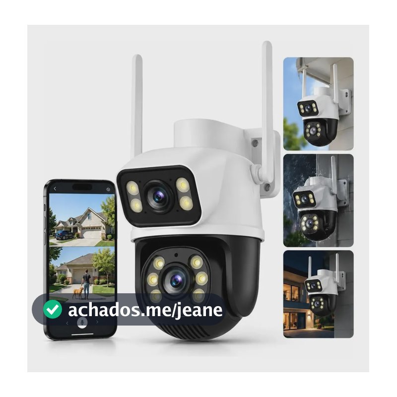 Câmera De Segurança A28b 5g Ampla Visão Dupla 3+3 Mp Icsee Preto