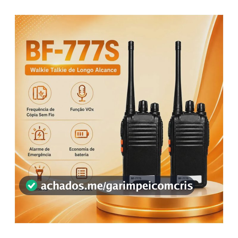 Kit 2 Comunlcadores Bf-777s Alta Performance Profissional Bf777s Baofeng Sem Fio Alta Segurança 400  470mhz 16ch Ht