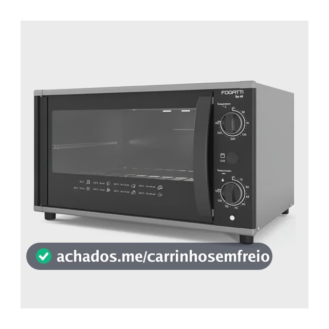 Forno De Banca Elétrico Top48 Fogatti 48 Litros Black 220v 220v Preto