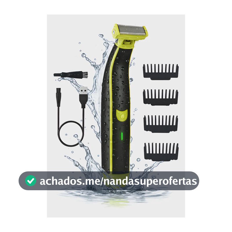 Aparador de Pelos Elétrico Lecom Prova D'Água Bivolt Barbear e Depilar