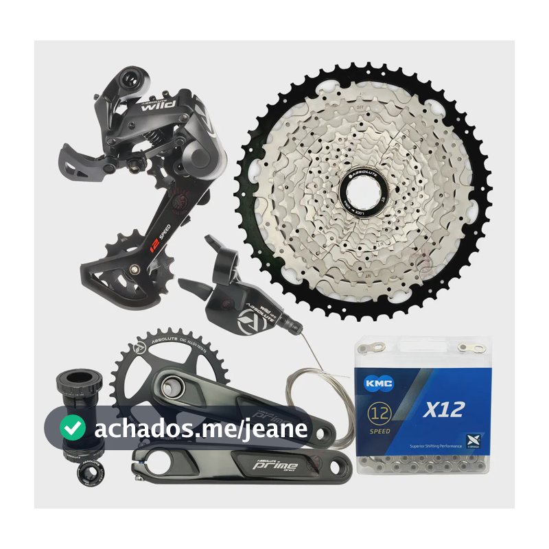 Grupo Absolute Wild 2 Prime Relação 1x12v MTB Cassete 11/50 Pedivela 34D