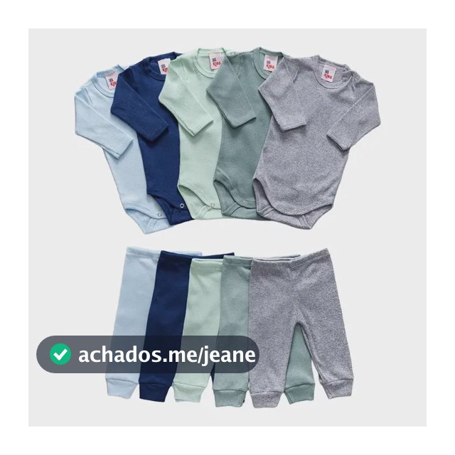 Kit 5 Conjuntos Pagão Canelado Bebê Cores Sortidas 6605