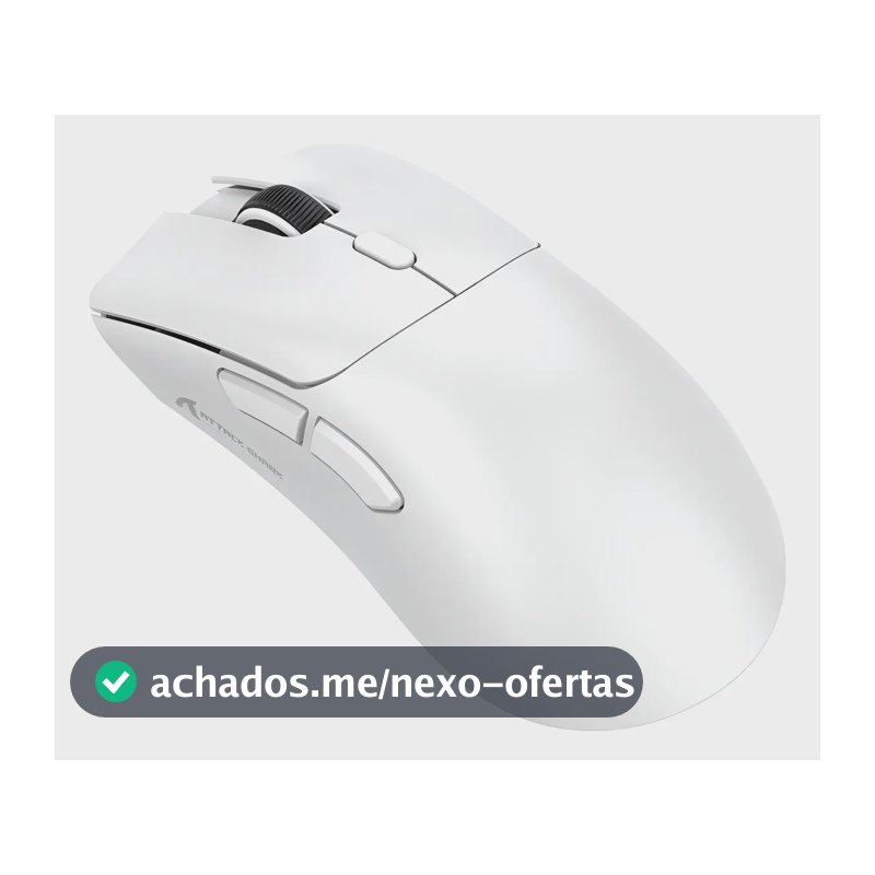 Mouse Gamer Attack Shark R1 18000 Dpi Sem Fio Usb Bluetooth Branco