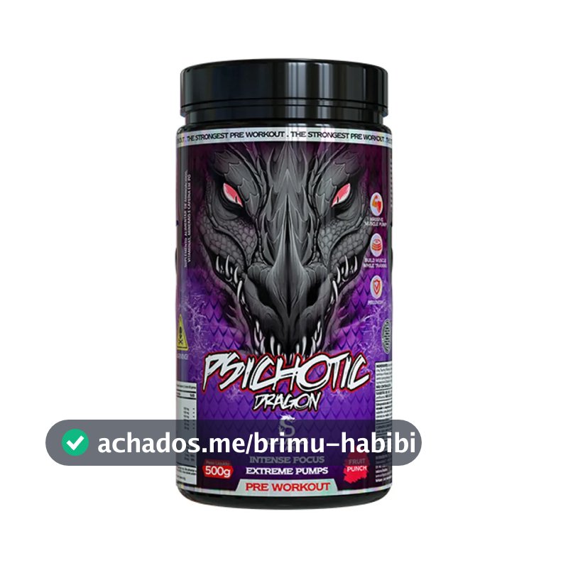 Suplemento em Pó Psichotic Dragon Maça Verde 500g Demons Lab