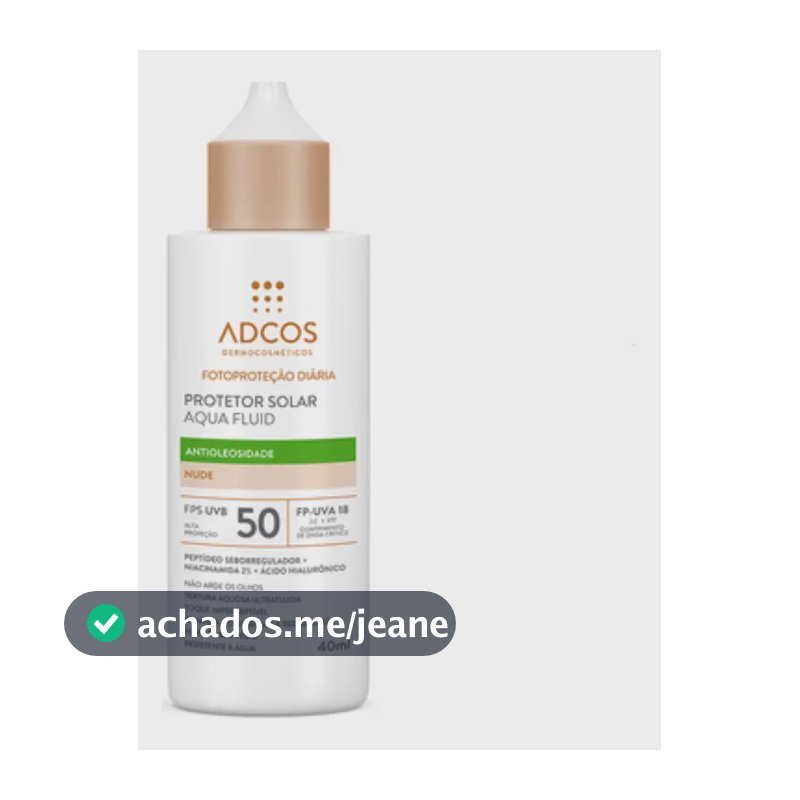 Protetor Solar Facial Adcos Aqua Fluid Fps50 Nude 40ml
