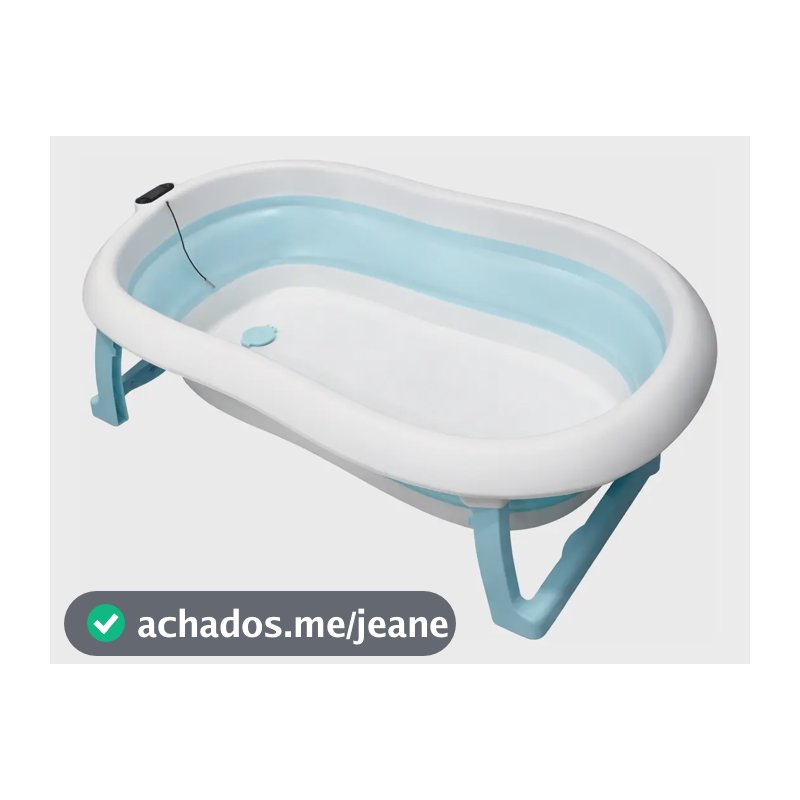 Banheira De Bebe Dobravel Premium Baby Termometro Digital Azul-celeste