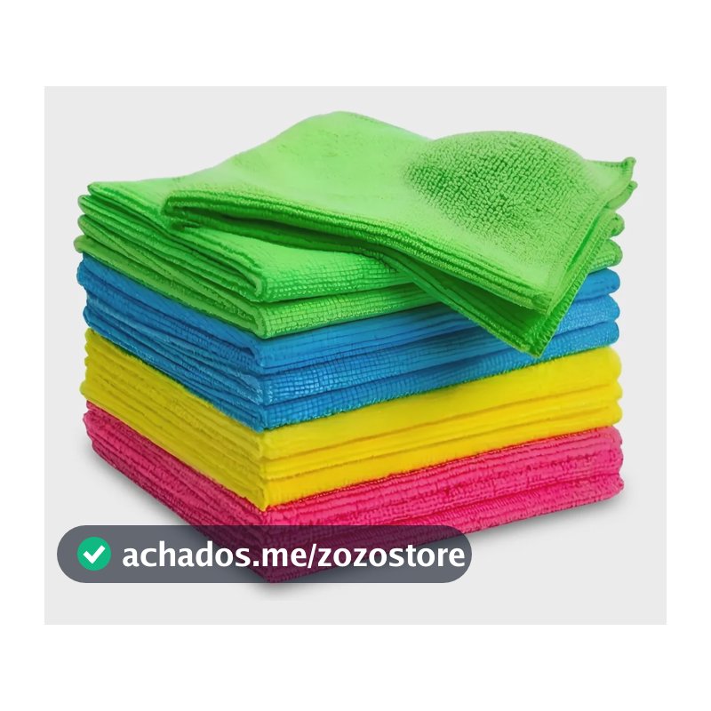 Kit 12 Panos Microfibra Flanela Anti Risco 30x30 Cor Sortido Sortida