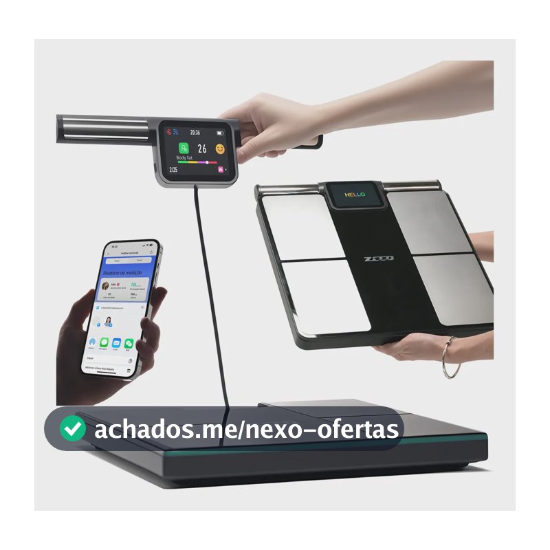 Balança Bioimpedância Digital 8 Eletrodos Smart App+tela Tft
