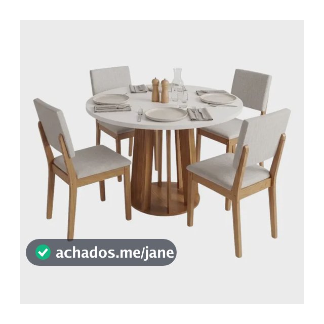 Conjunto De Jantar Mesa Redonda 0,90m Veneza 4 Cad Marrom Liso
